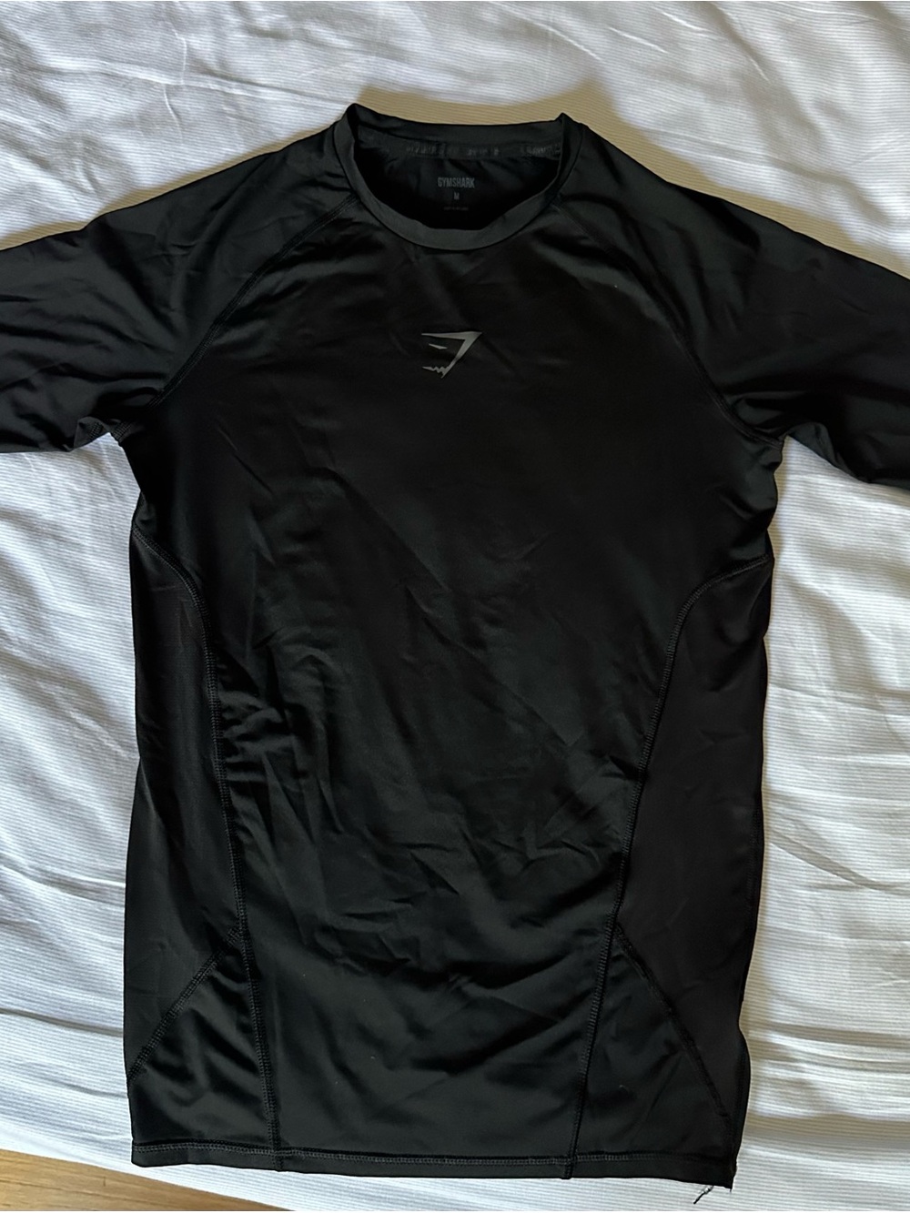 Gymshark Men’s Black Short-Sleeve light compression Shirt /Top - Picture 2 of 7